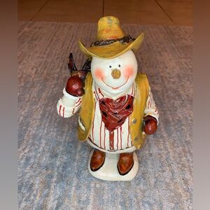 Snowman Cowboy with Saddle 12”